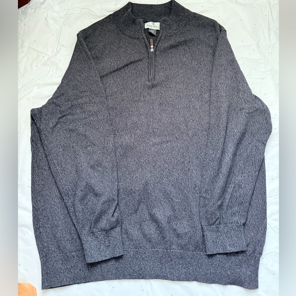 Men's Charcoal Zip-Up Sweater